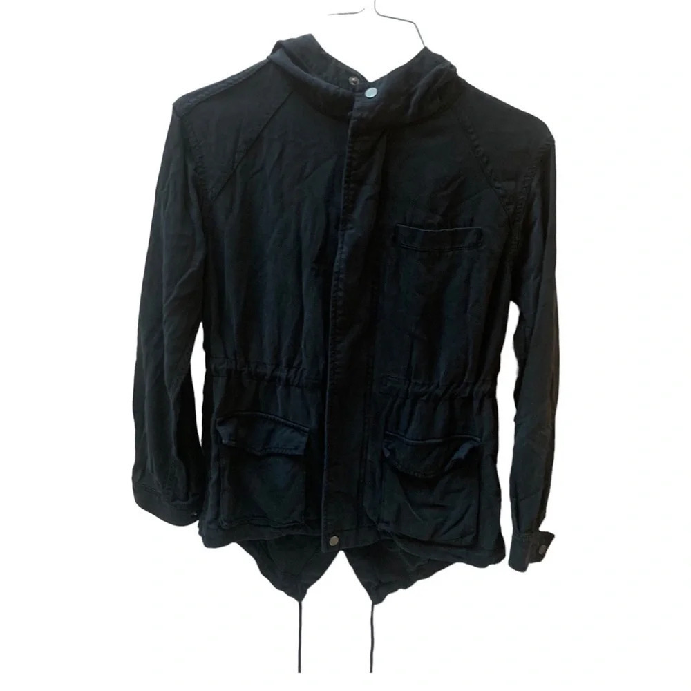 Aritzia Wilfred Free Black Lyocell Zip Up Hooded Jacket XS